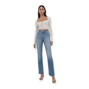SIMKHAI Amelia Cutout High-Rise Straight Leg Jeans - Vintage Melrose - 30 NWT